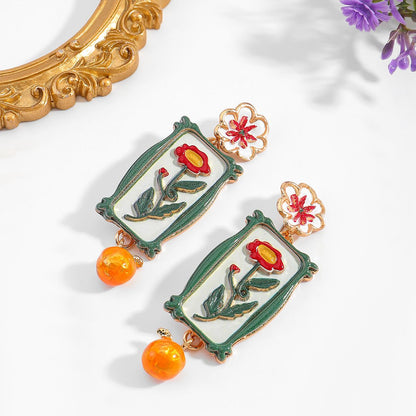 Bloom Frame Drop Earrings