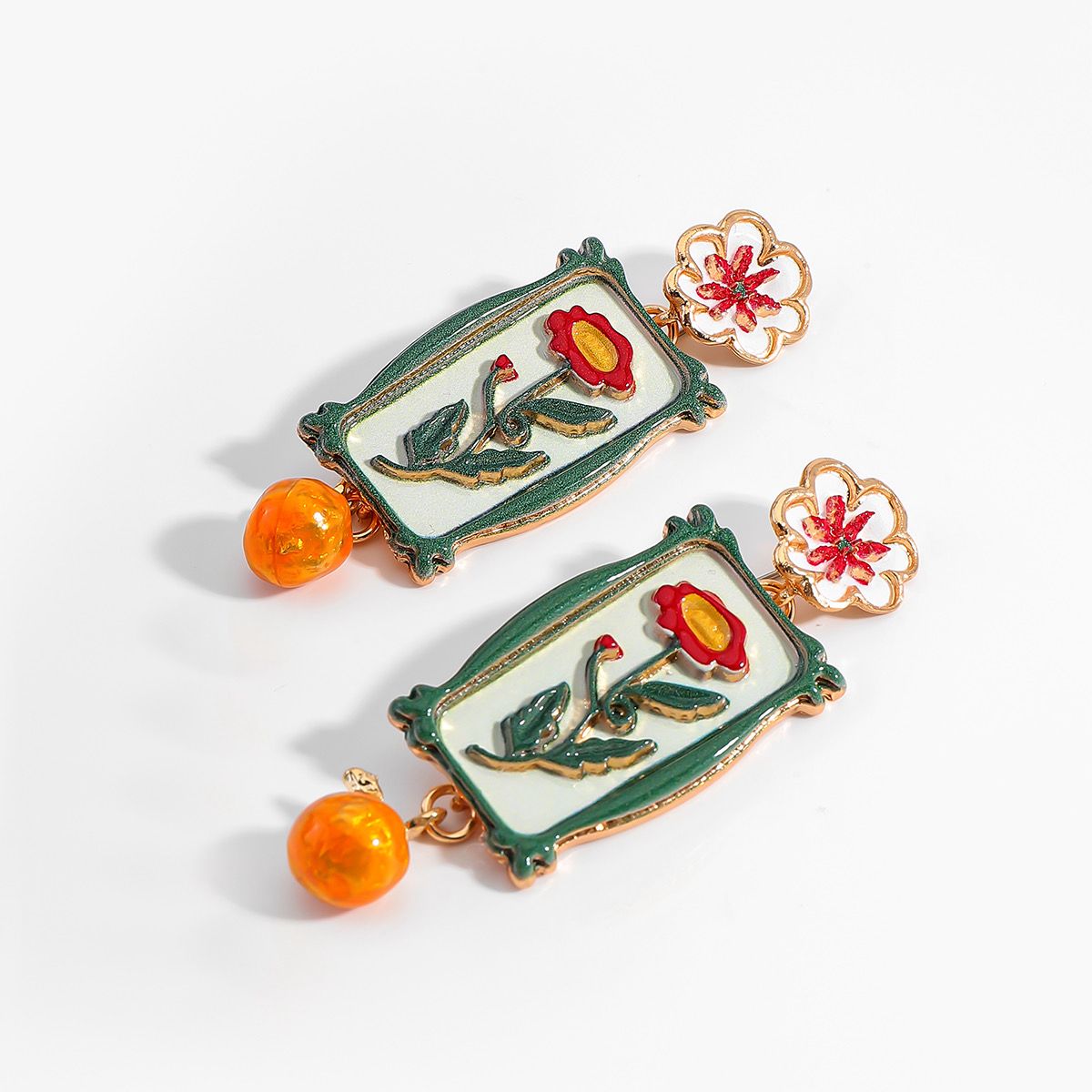Bloom Frame Drop Earrings