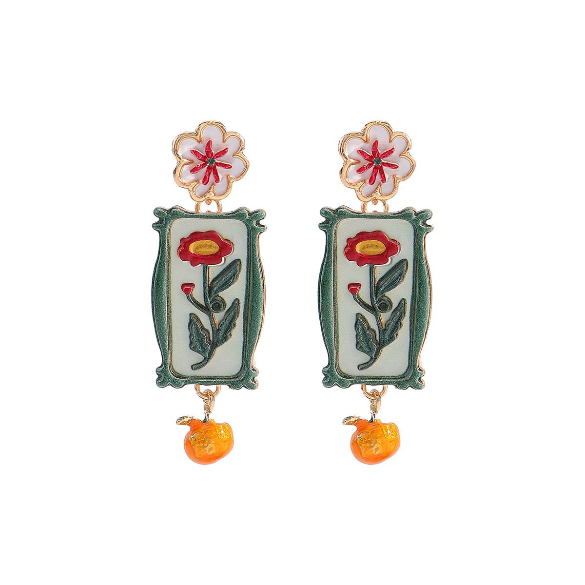 Bloom Frame Drop Earrings