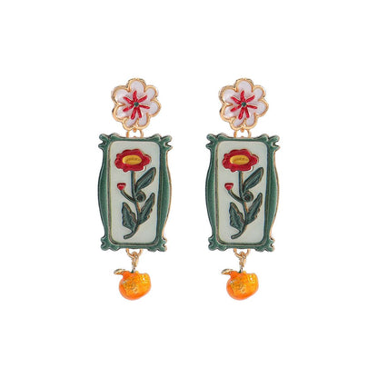 Bloom Frame Drop Earrings