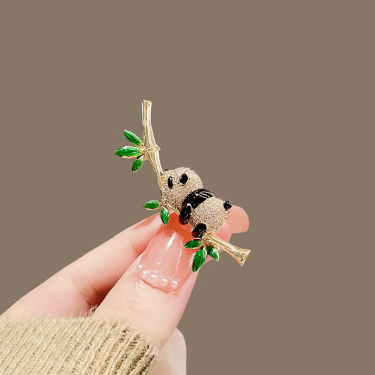 Panda Perch Brooch