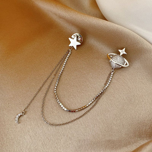 Celestial Chain Charm Brooch