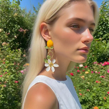 Citrus Bloom Statement Earrings