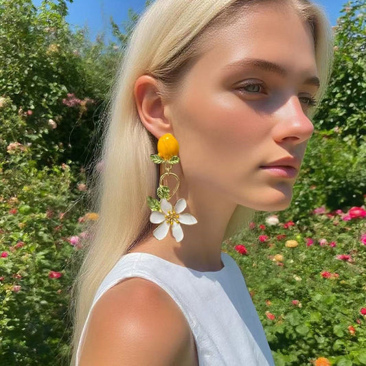 Citrus Bloom Statement Earrings