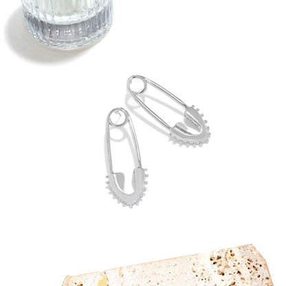 Safety Pin Drop Earrings