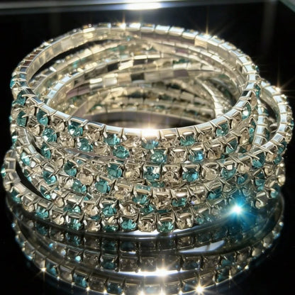 Blue Crystal Tennis Bracelet