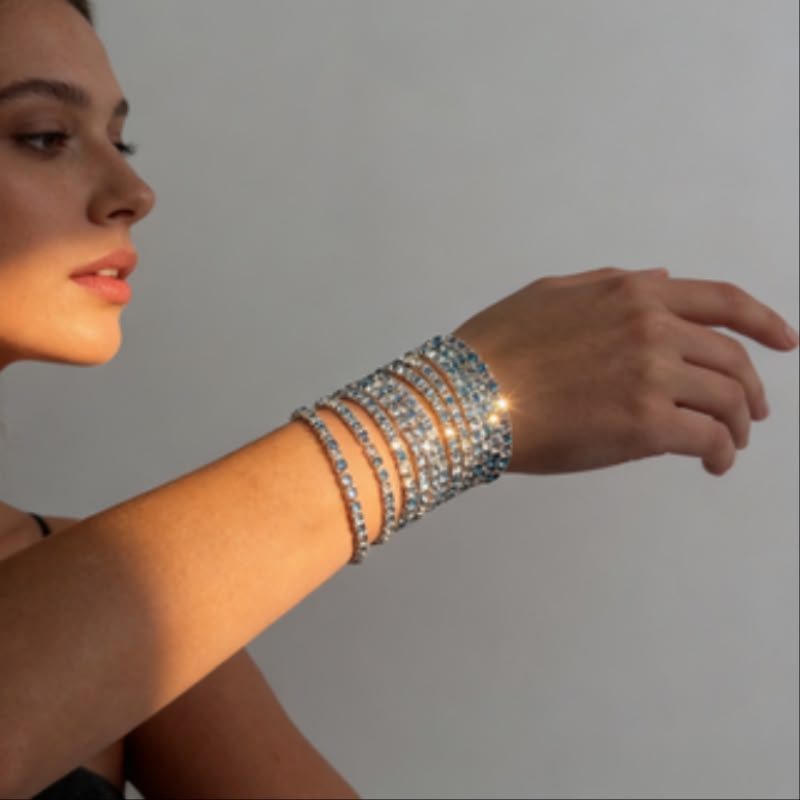 Blue Crystal Tennis Bracelet