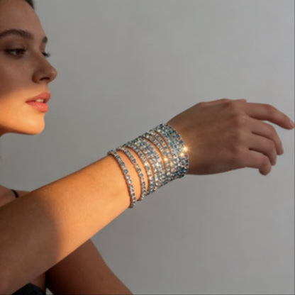 Blue Crystal Tennis Bracelet