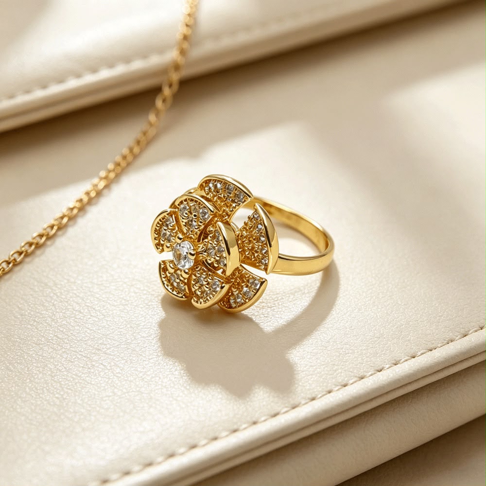 Golden Windmill Fidget Ring