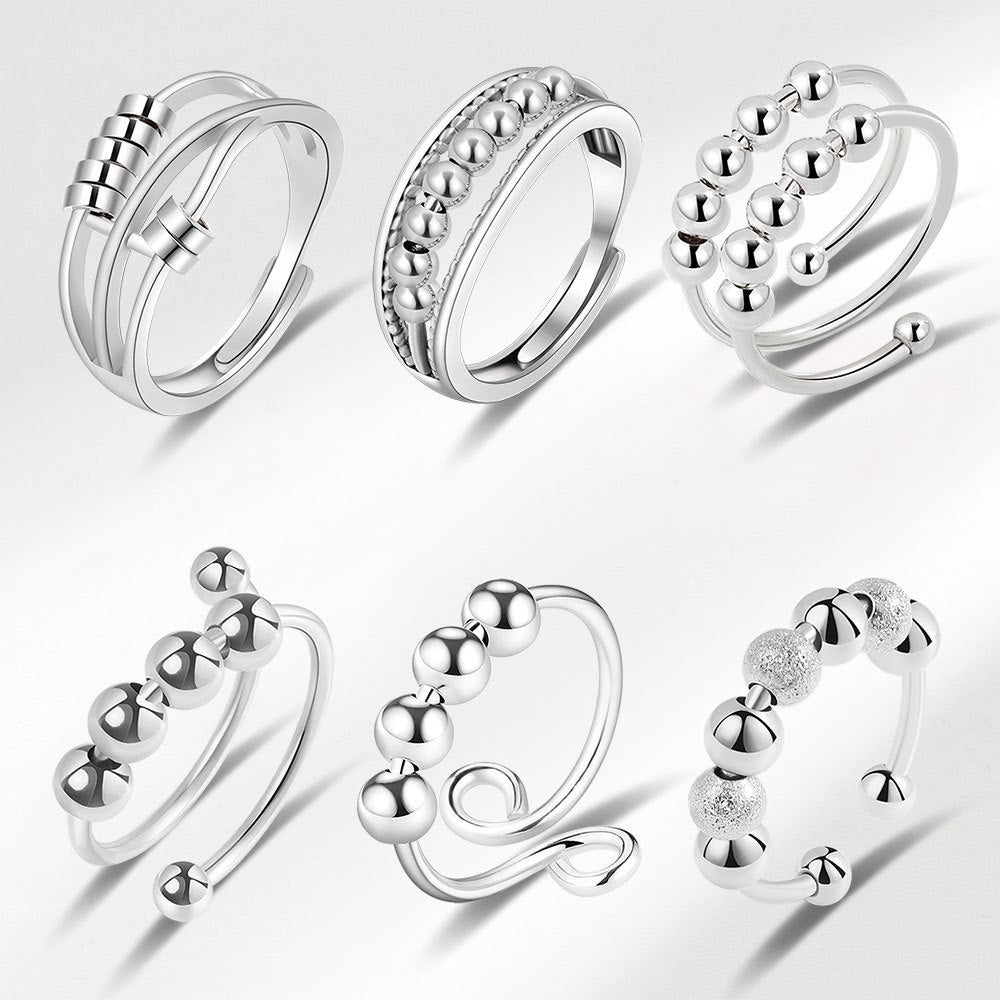Anti-Anxiety Fidget Ring Set of 6