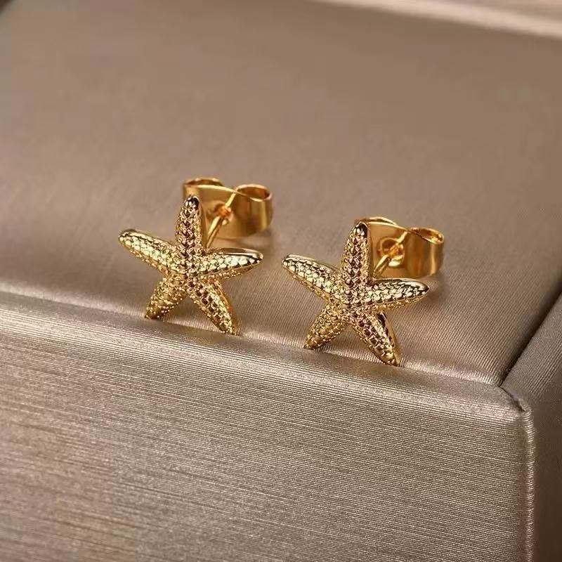 Golden Starfish Studs