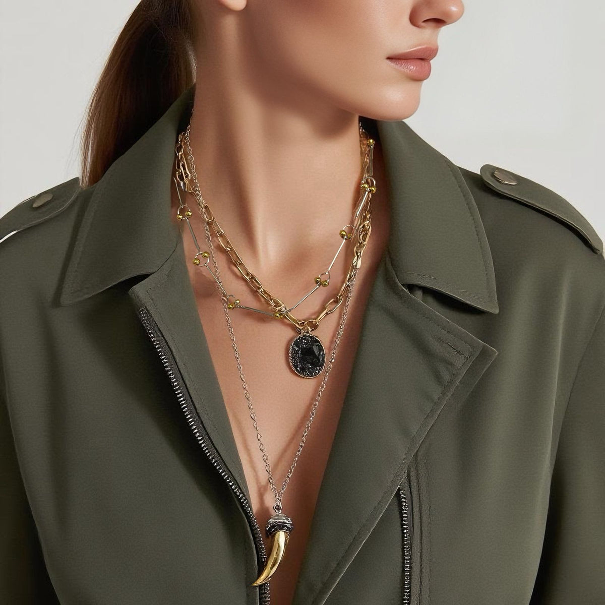 Midnight Mischief 3-Piece Layered Necklace Set