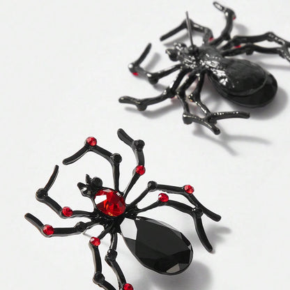 Blood Ruby Spider Earrings