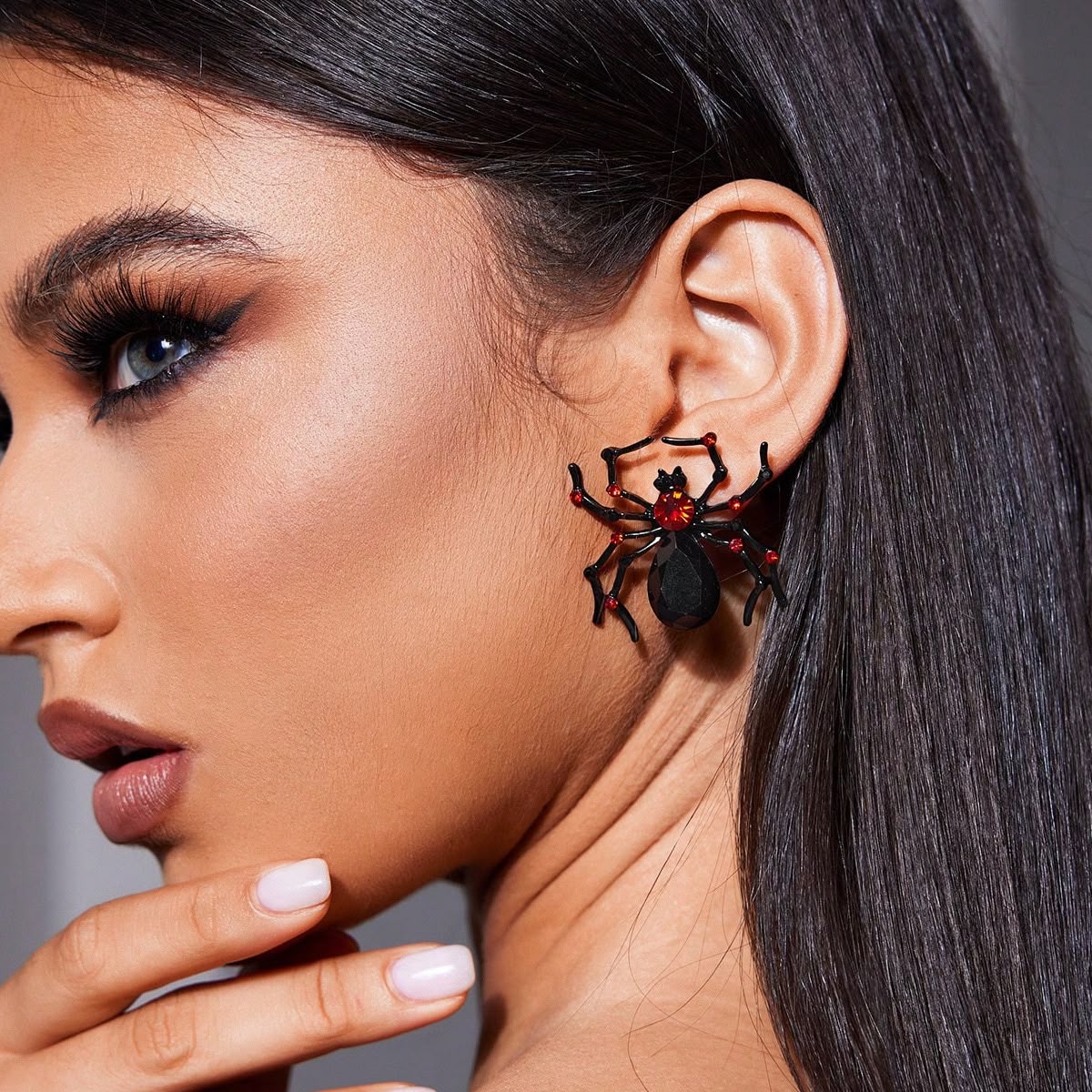 Blood Ruby Spider Earrings