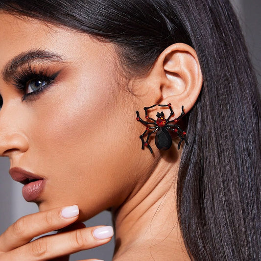 Blood Ruby Spider Earrings