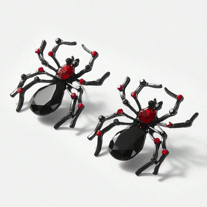 Blood Ruby Spider Earrings