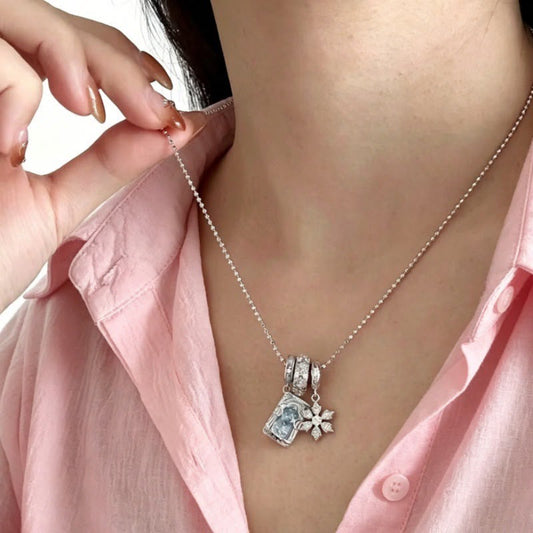 Baby Blue Charm Necklace