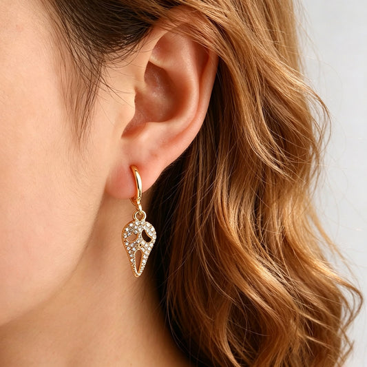 Crystal Phantom Face Drop Earrings