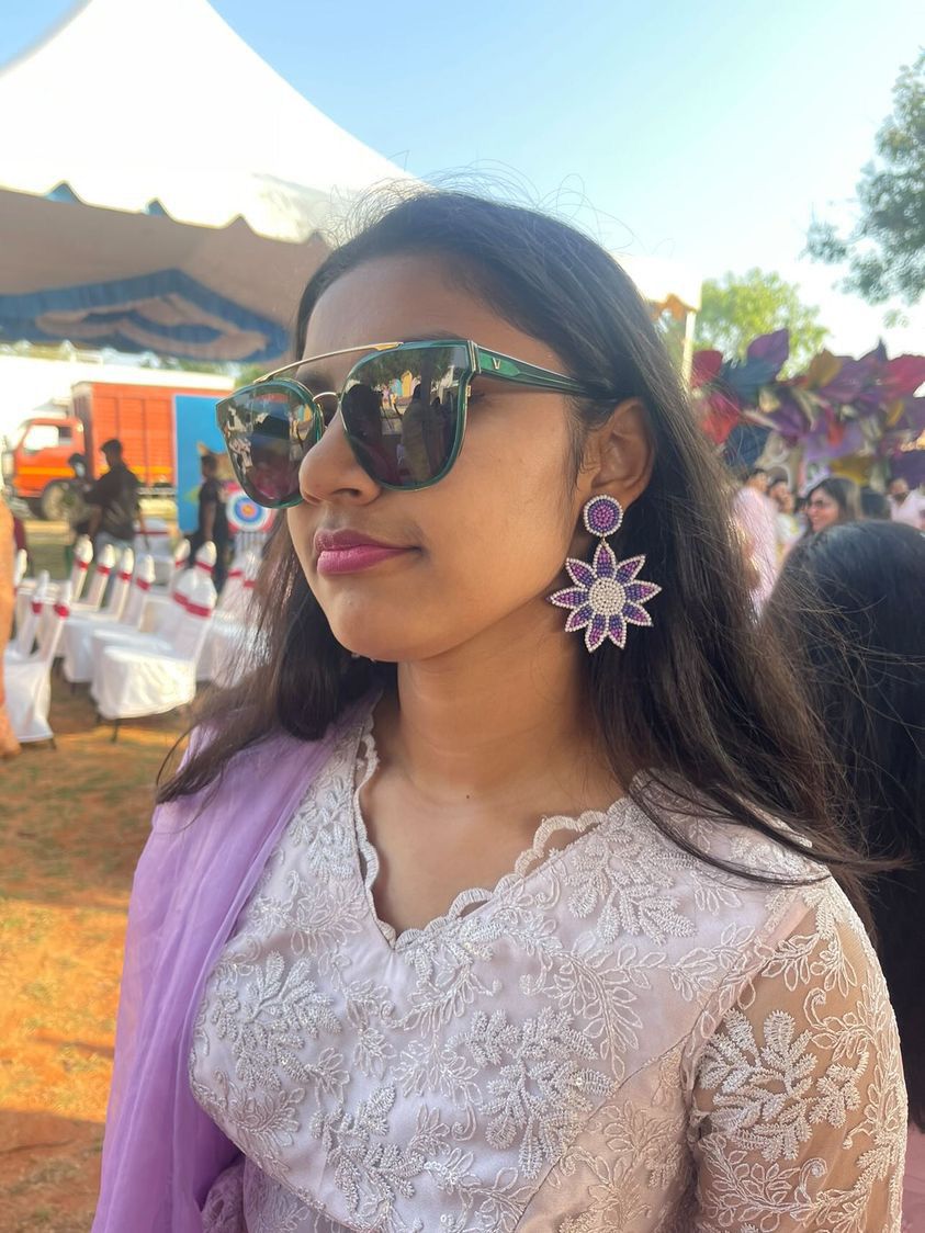 Lavender Flower Handmade Beaded Earrings