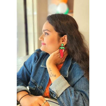 Haye Haye Mirchi Handmade Beaded Earrings