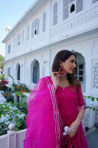 Jalsa Diya Purple Handmade Beaded Earrings