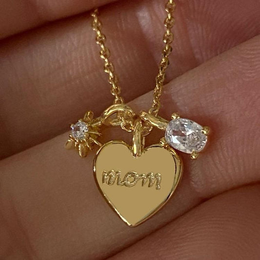 Mom Heart Pendant Necklace