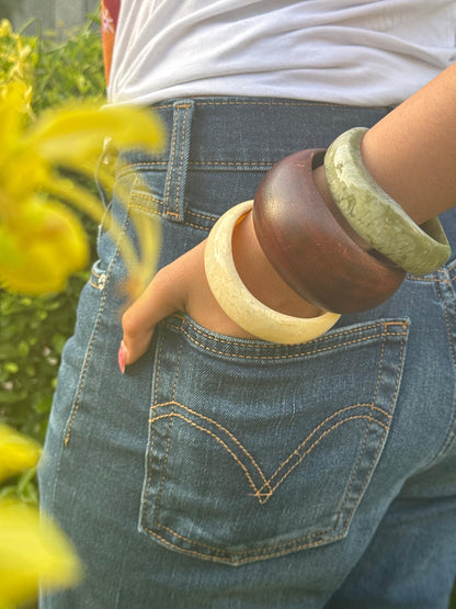 Earthly Brown Wooden Bangle Combo
