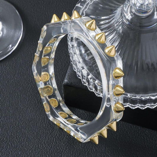 Spiked Ice Clear Resin Bangle