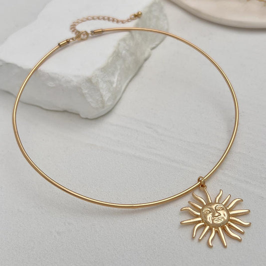 Golden Sun Choker Necklace