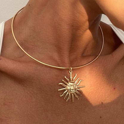 Golden Sun Choker Necklace