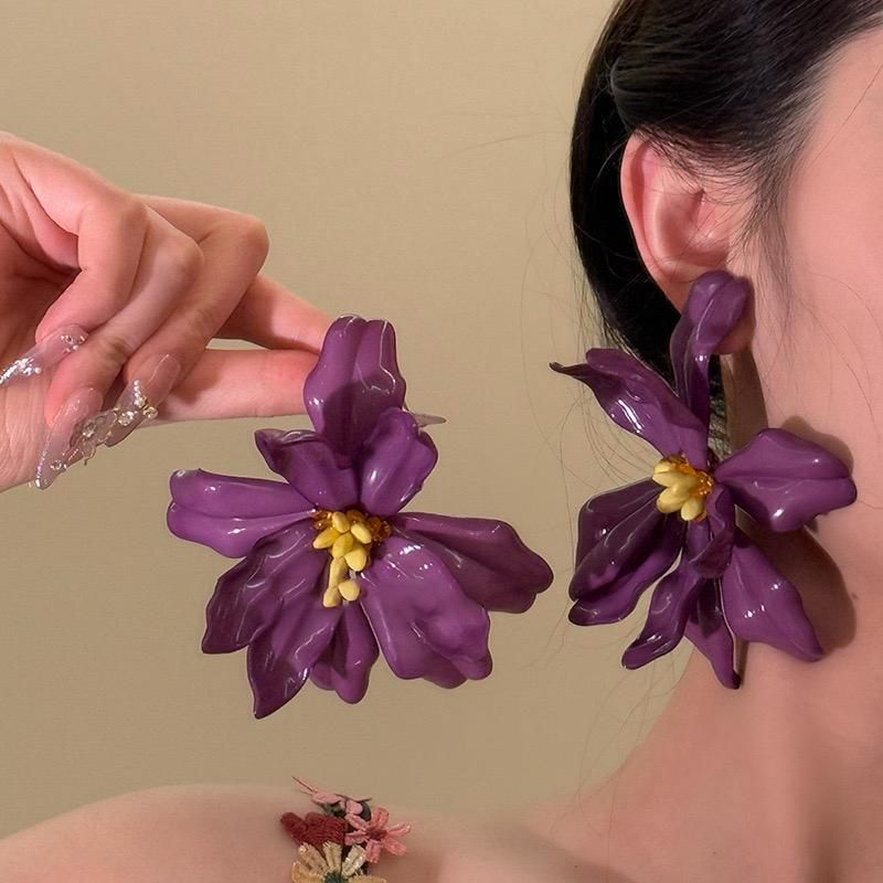 Ivory Floral Statement Earrings