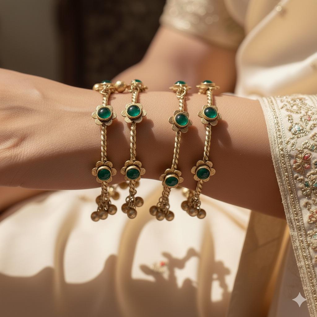 Gulzar Antique Brass Bangles ( Single)