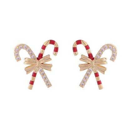 Candy Cane Christmas Studs