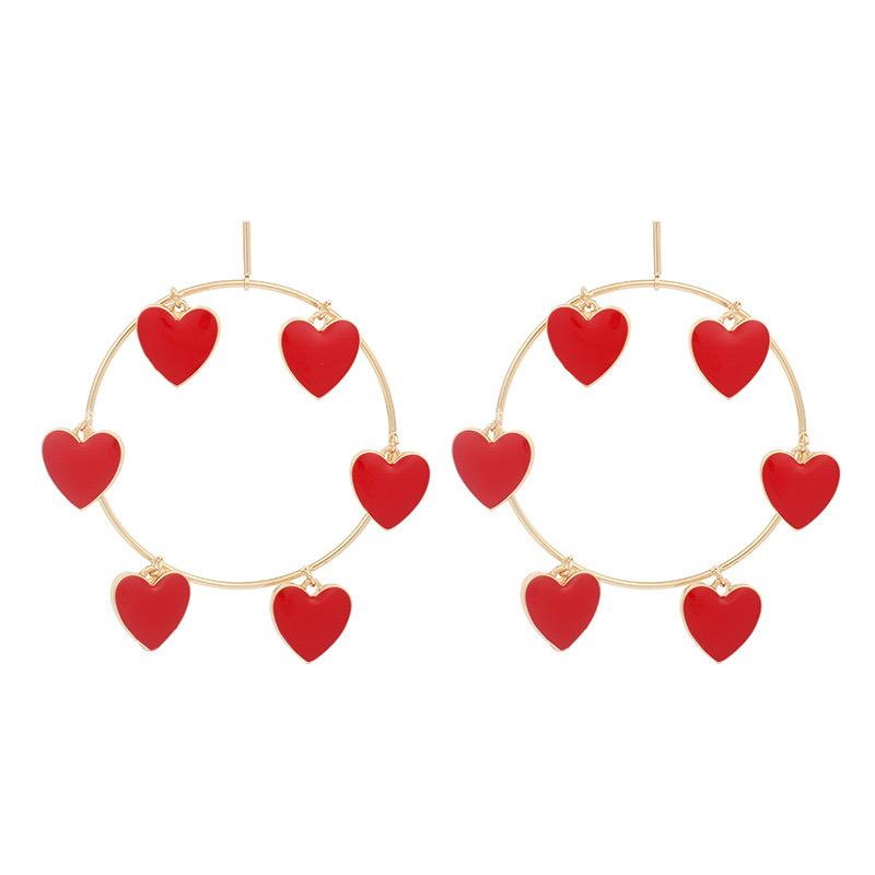 Ferris Wheel Heart Charm Hoops
