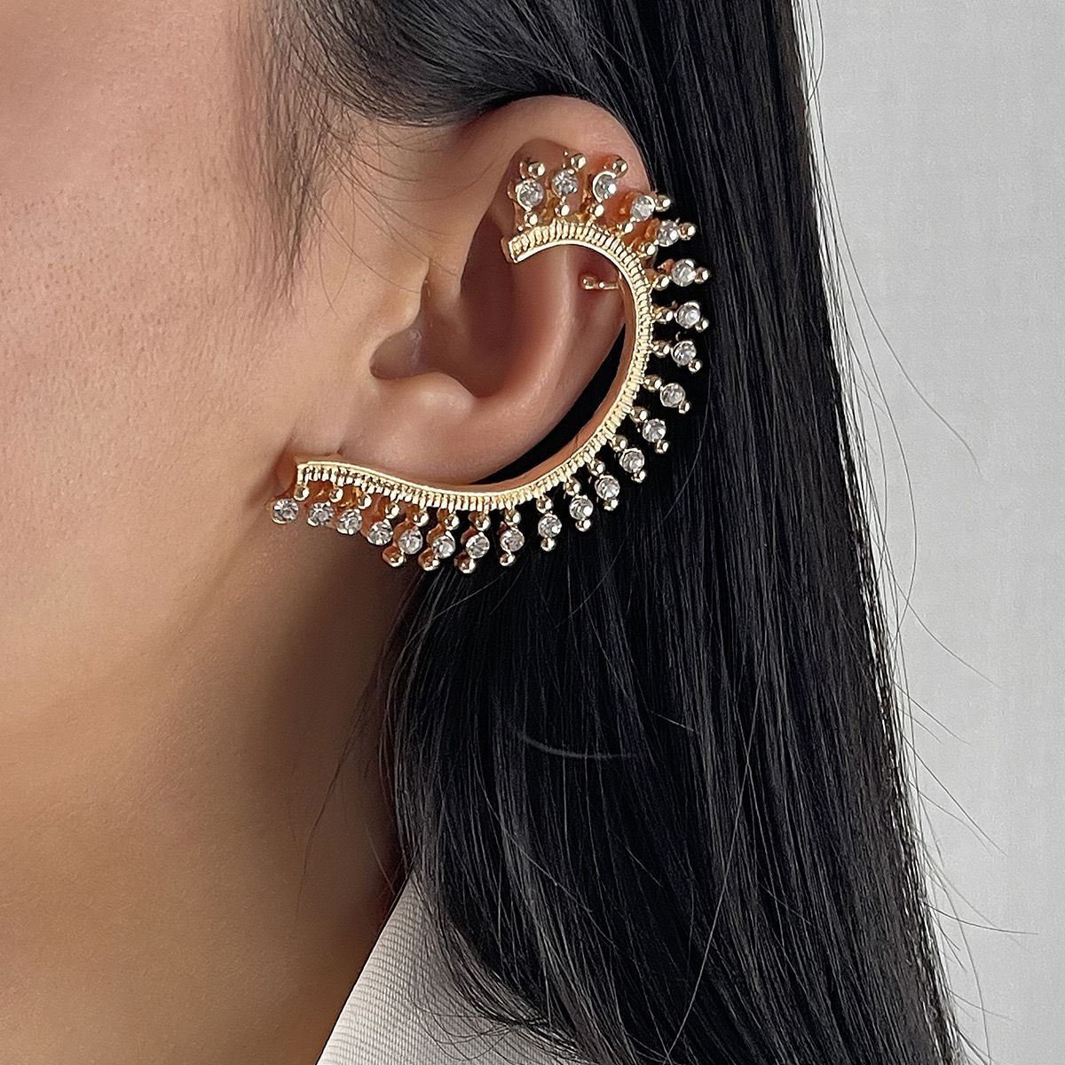 Crystal Cascade One Side Ear Cuff