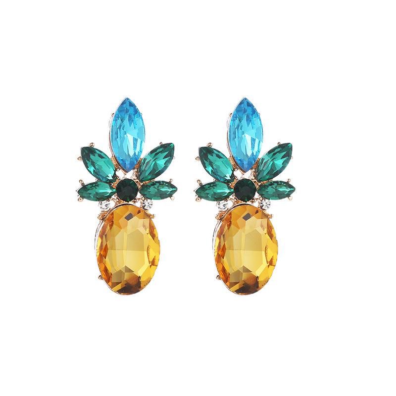 Mini Pineapple Crystal drop earrings