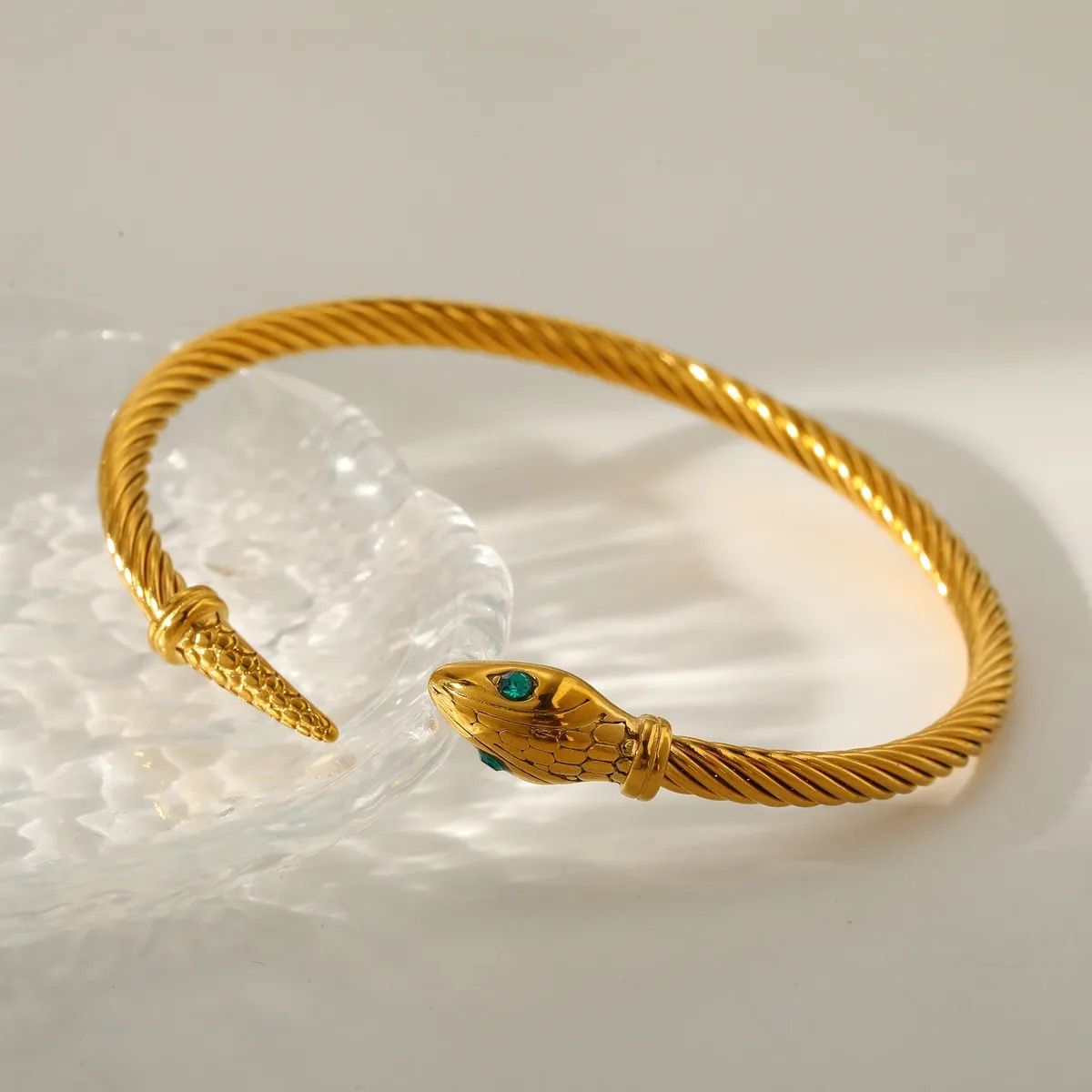 Imperial Serpent & Clover Bangle