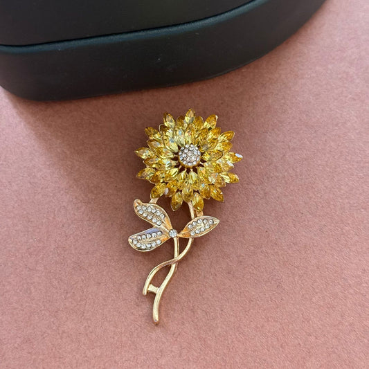 Golden Radiance Bloom Brooch