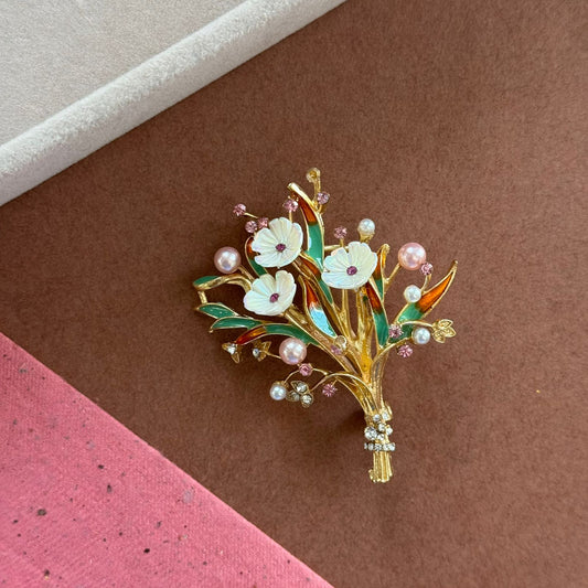 Ivory Blossom Pearl Brooch