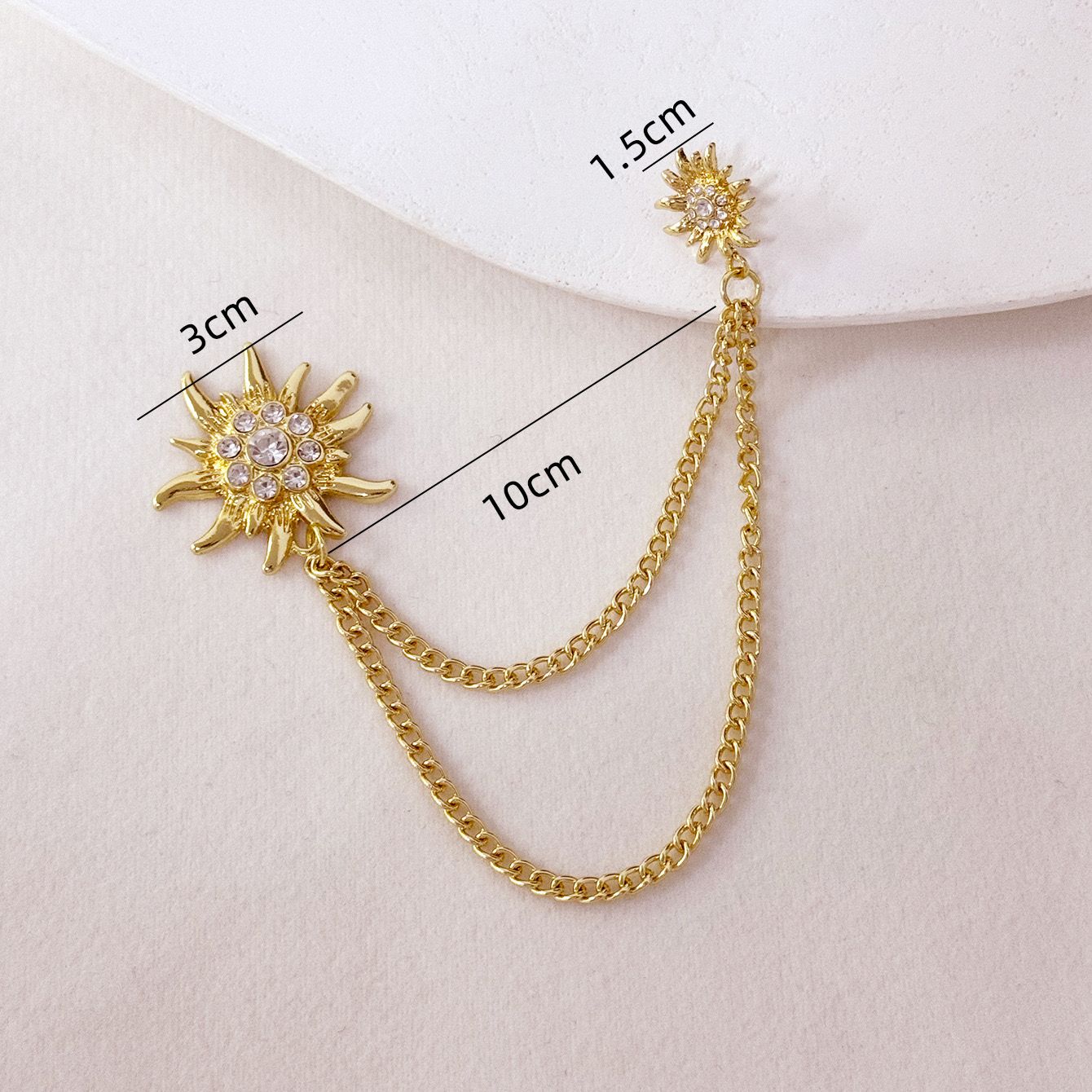 Sun Stone Chain Brooch