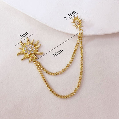 Sun Stone Chain Brooch