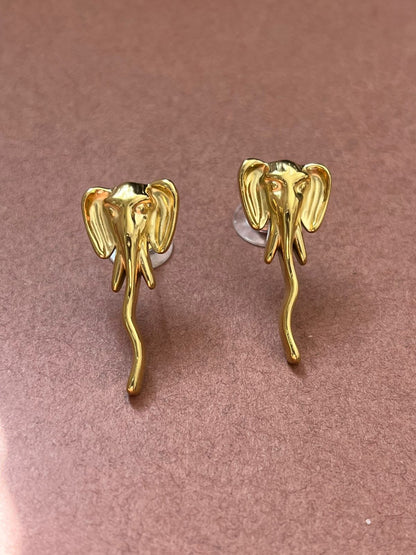 Elephant Gilded Studs