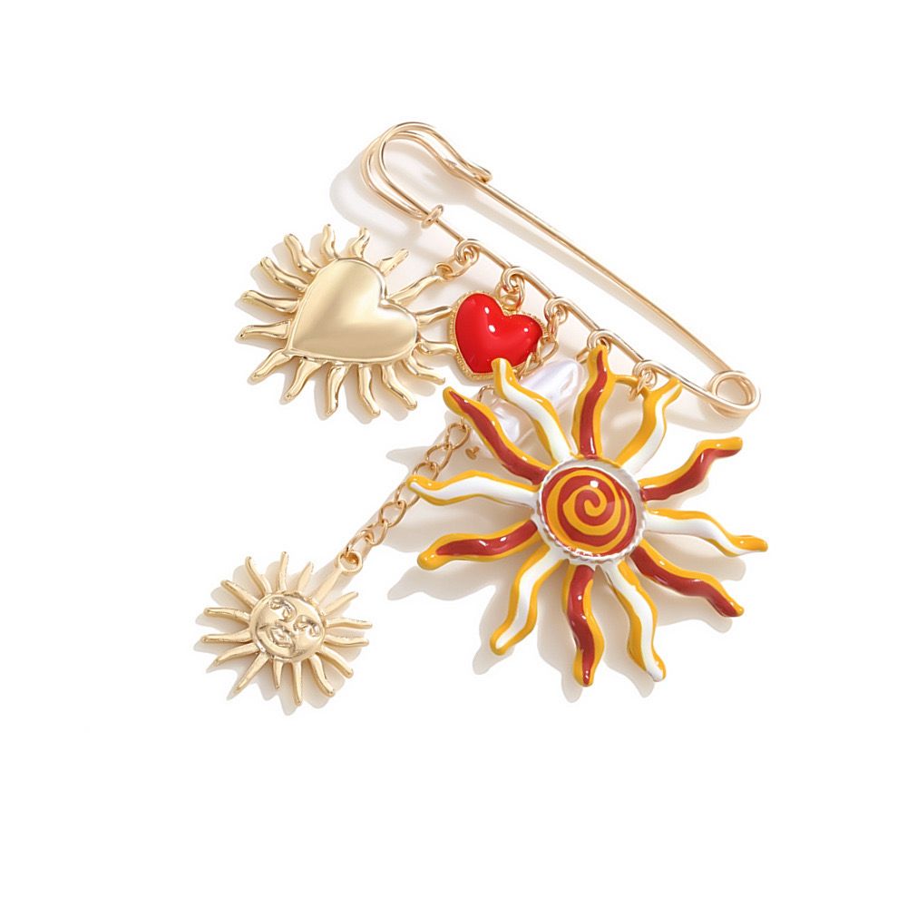 Sun Chaser Safety Pin Brooch