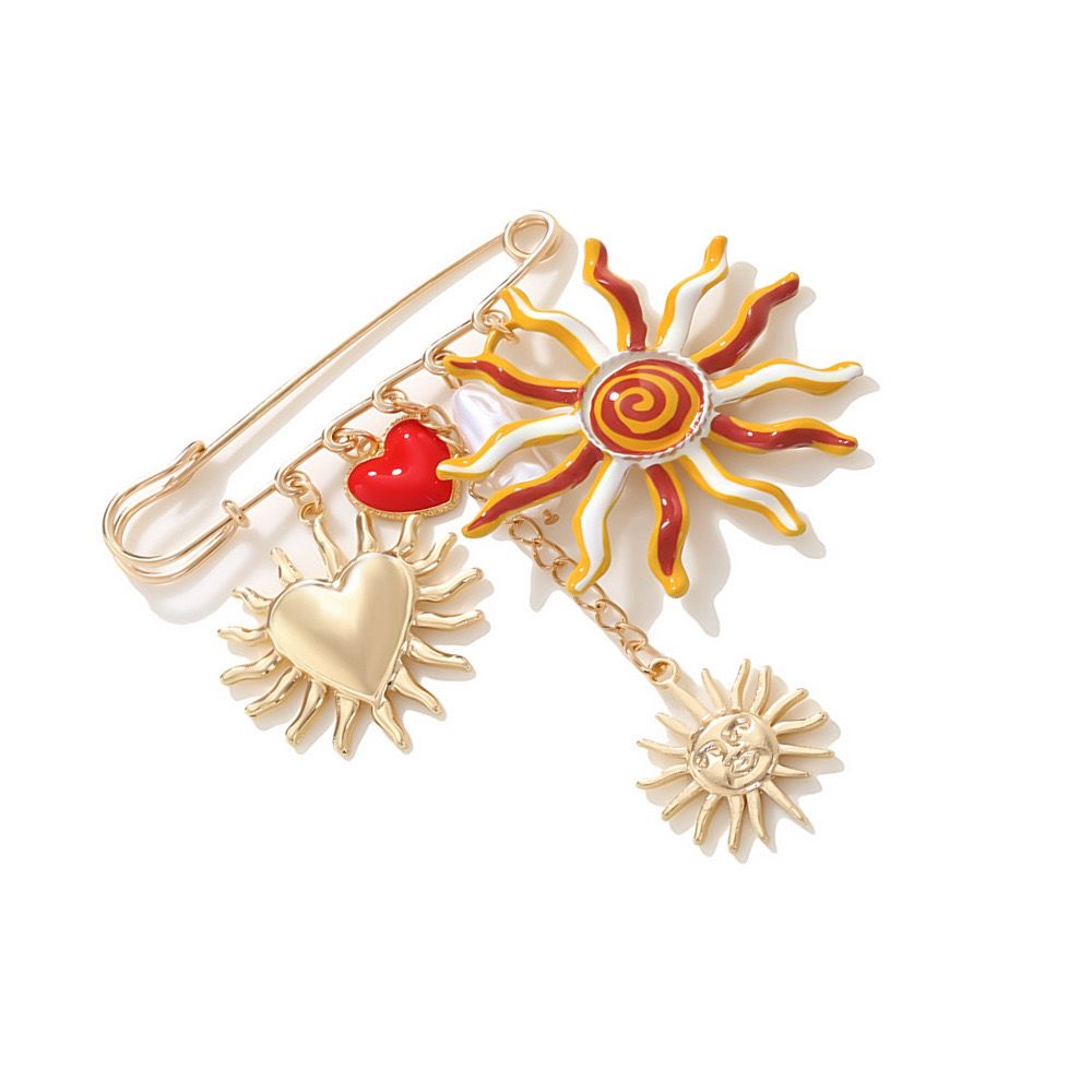 Sun Chaser Safety Pin Brooch