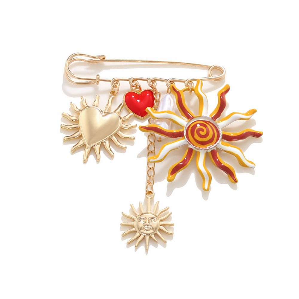 Sun Chaser Safety Pin Brooch