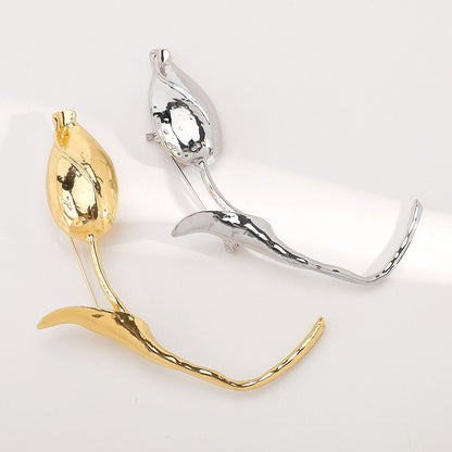 Tulip Metal Brooch