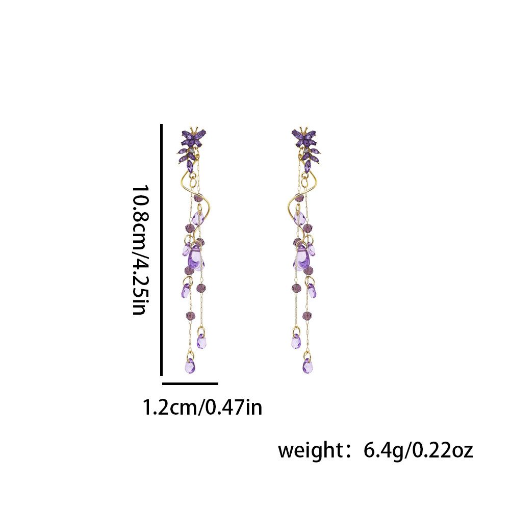 Lavender Cascade Drop Earrings