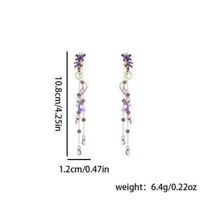 Lavender Cascade Drop Earrings