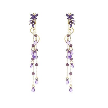 Lavender Cascade Drop Earrings
