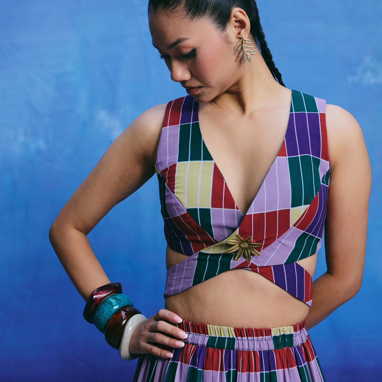 Wild Fern Gold Plated Earrings